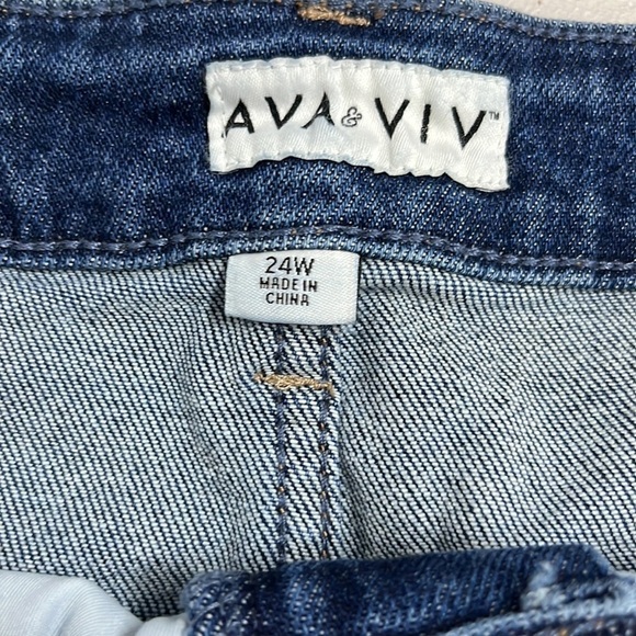 AVA & Viv mid rise, slim straight, crop stretch, denim jeans - Picture 7 of 8